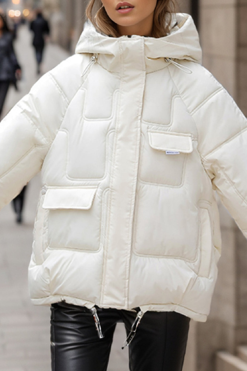 Cropped Insulated Cargo Puffer Jacket image 6