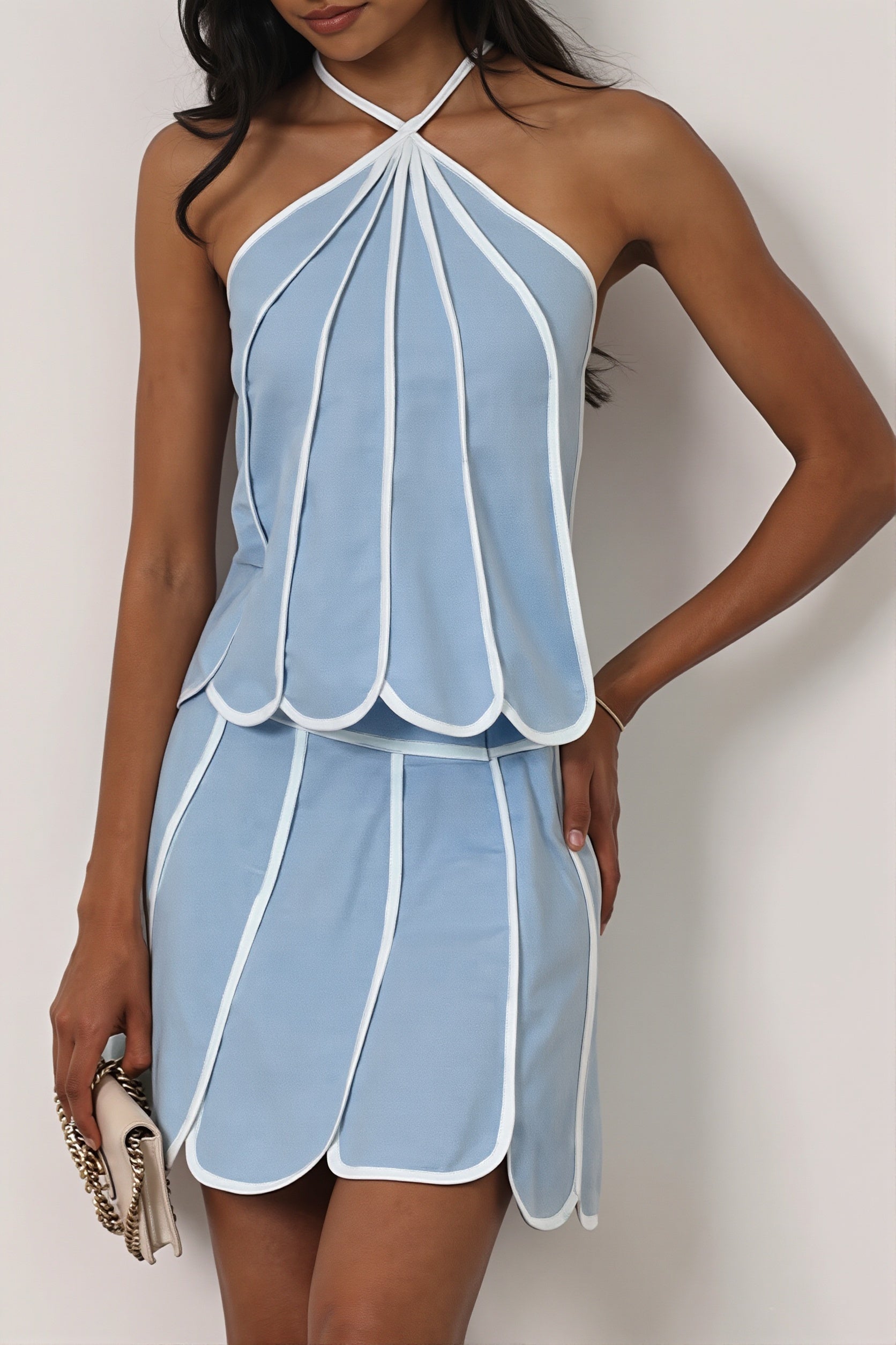 Sexy Halter Backless Sleeveless Top Bodycon Skirt Sets image 2