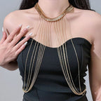Sleek Gold Tassel Sexy Body Chain image 2