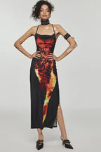 Flame Print Cami Maxi Dress image 3