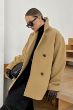 Loose Wool Lapel Coat image 5