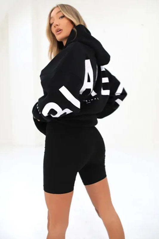 Thick Printed Hooded Sweatshirt Coat image 1