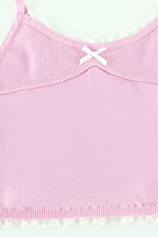 Knit Bow Cami Solid Pleated Skirt Set image 6