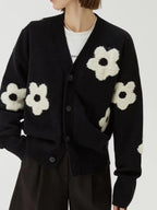 Jacquard Knit V-Neck Cardigan image 2
