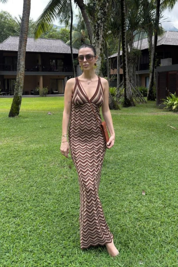 Striped Color Block Cami Maxi Dress image 5
