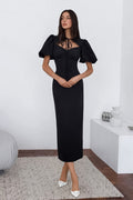 Elegant Sexy Puff Sleeve Bodycon Maxi Dress image 1
