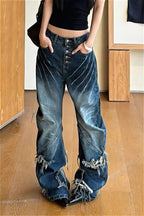 Y2K Distressed Claw Marks Jeans image 1