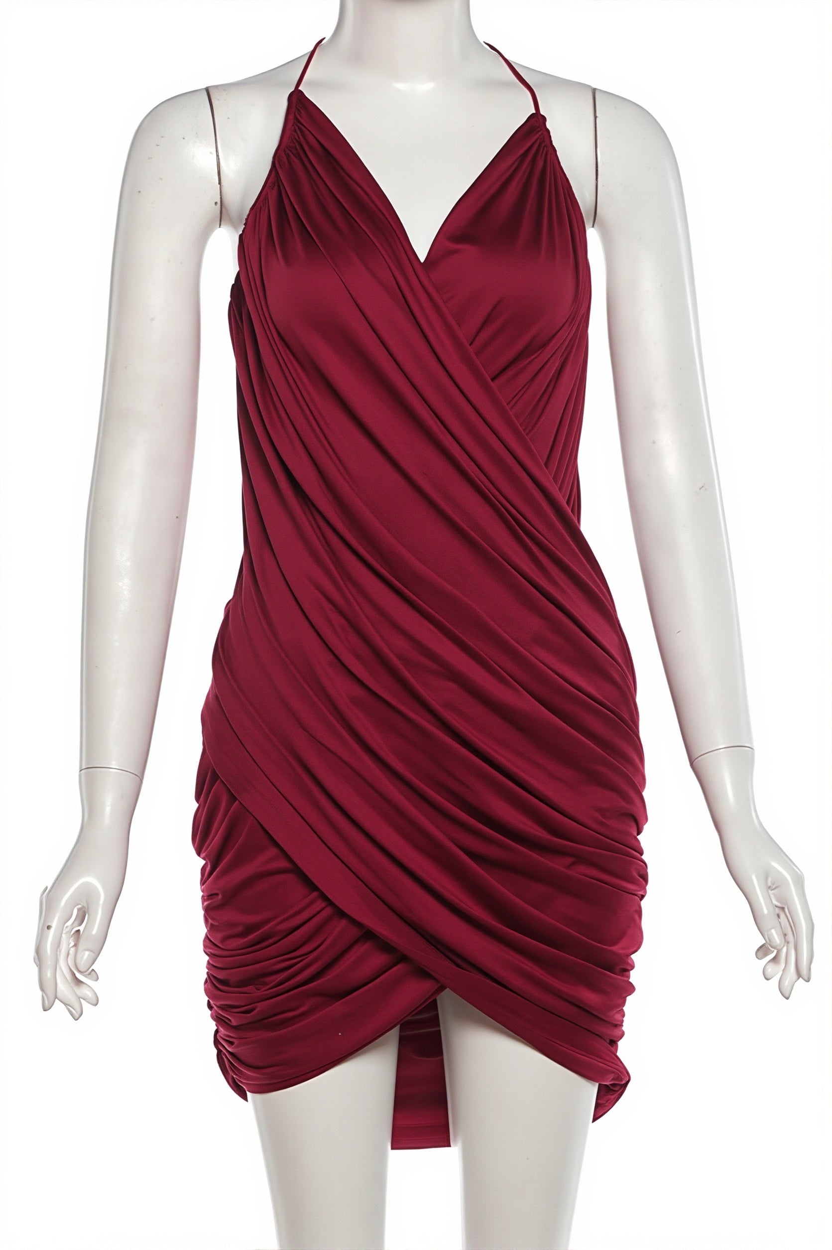 Chic V Neck Ribbed Cami Slim Mini Dress image 5