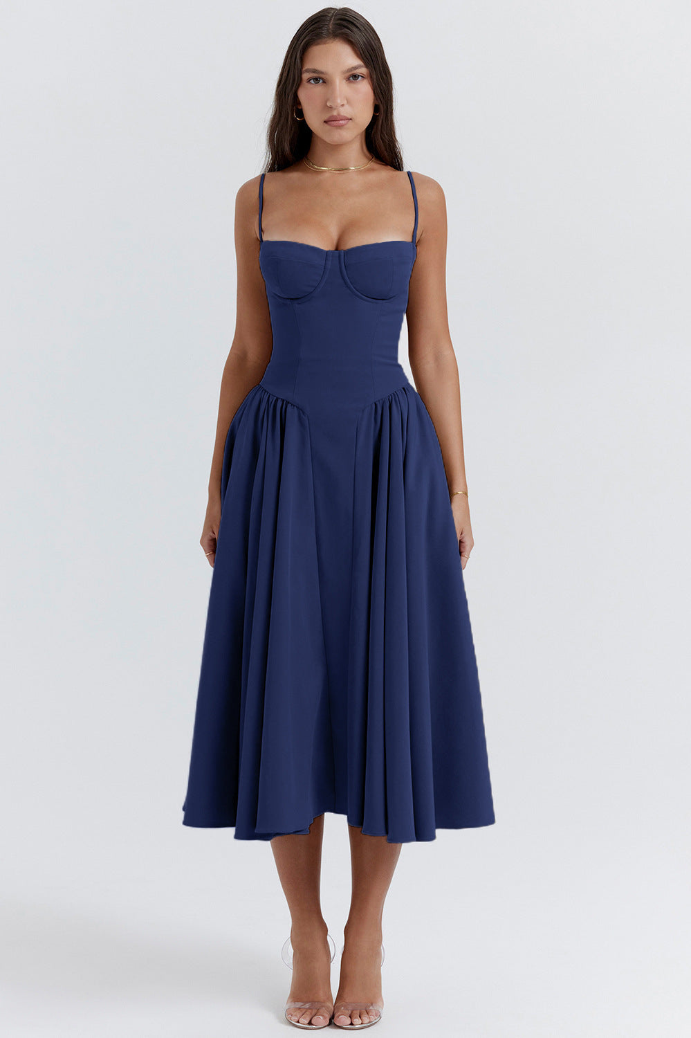 Elegant Vintage Cami Bodycon Midi Dress image 2