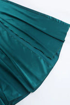 Satin V-Neck Waist-Cinching Split Dress Party Dress image 7