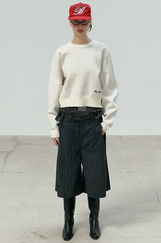 Casual Vintage Crew Neck Sweater image 2