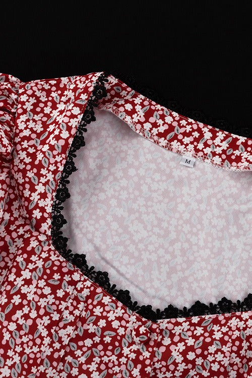 Puff Sleeve Floral Tie Two Piece Set image 6