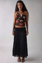 Stylish Printed Mesh Sexy Halter Top image 5