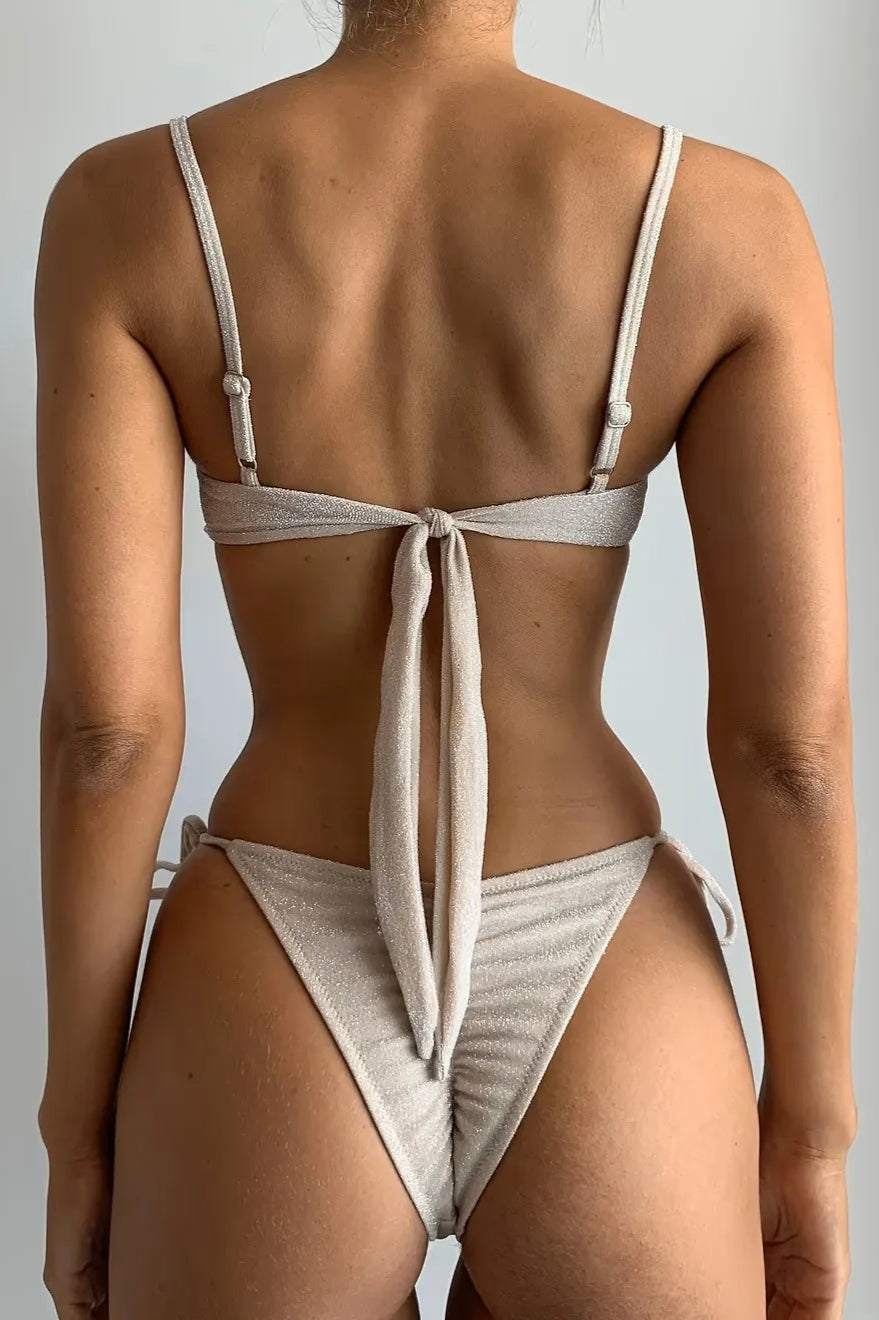 Shiny Solid Bikini Set image 3