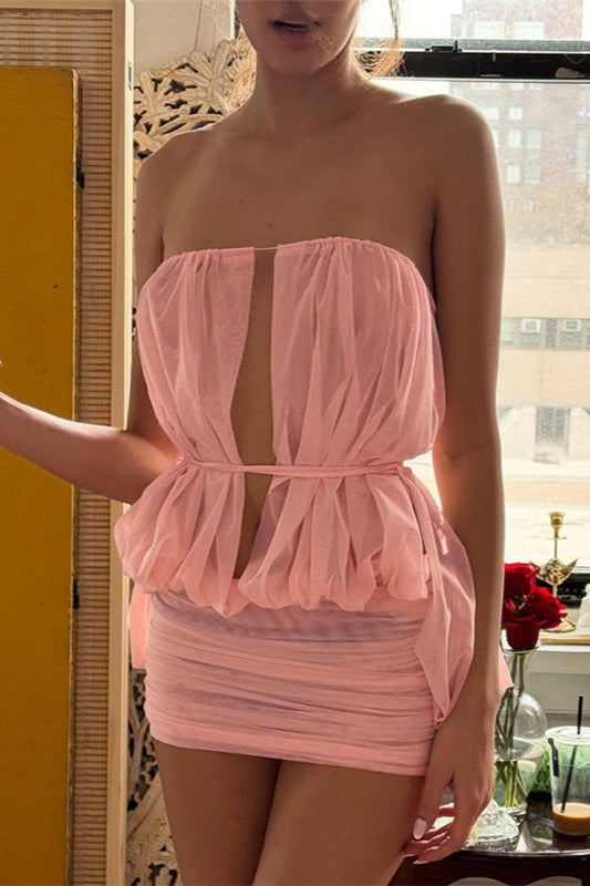 Sexy Halter Backless Bodycon V Neck Mini Dress image 1