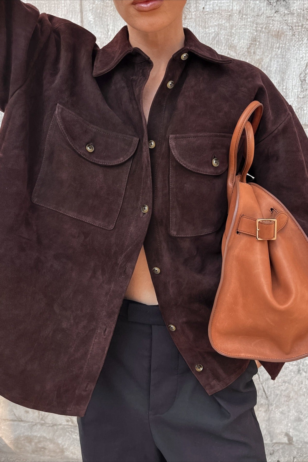 Vintage Loose Fit Suede Jacket image 2