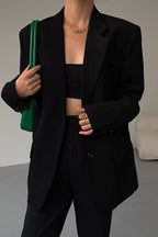 Black Slouchy Retro Style Blazer image 3