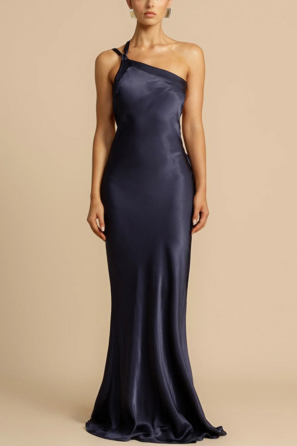 Satin One Shoulder Bodycon Formal Dress image 2
