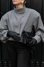 Trendy Grey Wool Short Coat image 2