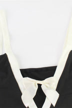 Sexy Cami Dress with Bow Detail Color-block Bodycon Maxi Dress image 4