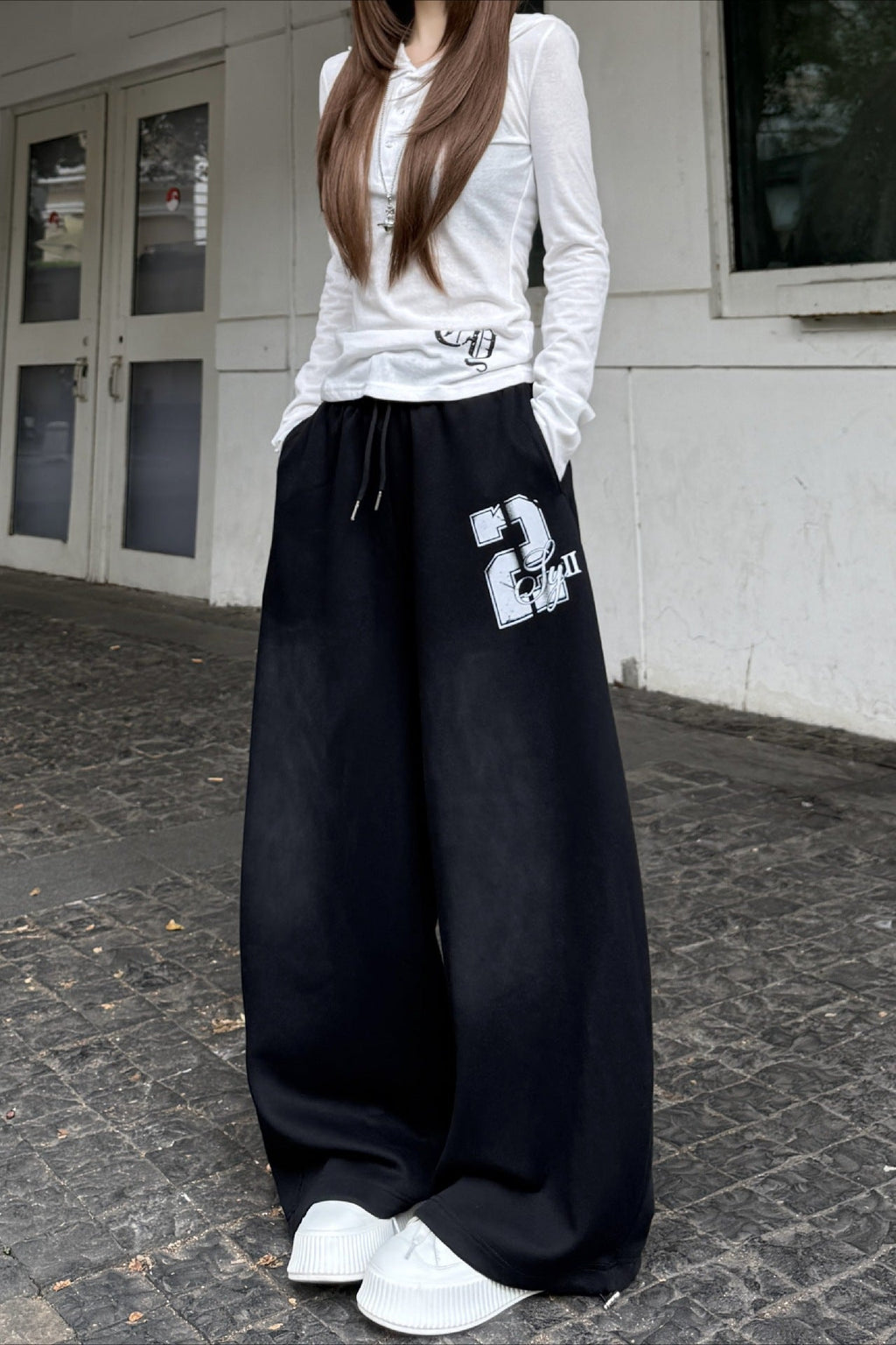 Y2K Oversized Blue Sweat Pants image 5