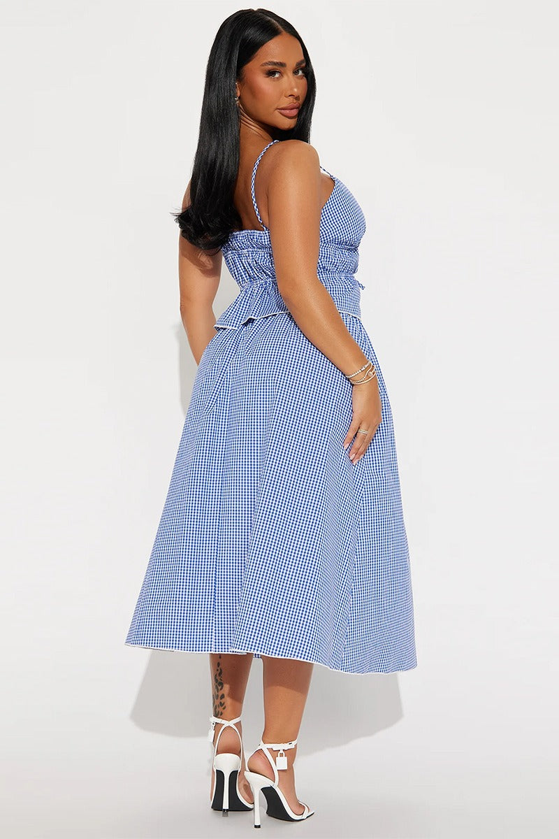 Backless Crop Top Lace - up Bandage Skirt Set image 5
