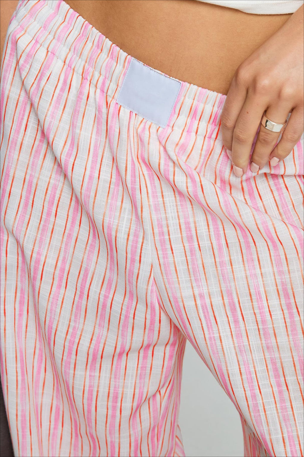 Colorblock Striped Wide-Leg Relaxed Pants image 5
