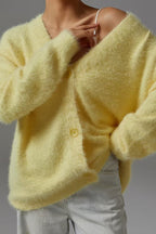 Faux Fur Blend V-Neck Cardigan image 11