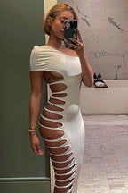 One Shoulder Sleeveless Side Cutout Bodycon Maxi Dress image 5