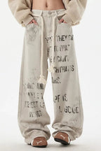 Apricot Graffiti Straight Denim Jeans image 9