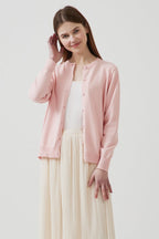 Cotton Crew-Neck Lightweight Knit Outerwear Cardigan image 5