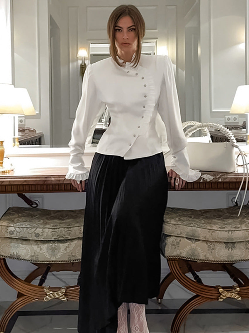 Ruffled Victorian Style Fitted Blouse image 10