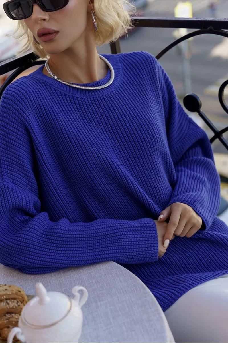 Solid Knit Crewneck Pullover Sweater image 27
