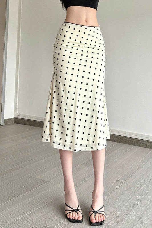 Solid Polka Dot High Waist Bodycon Skirt image 4