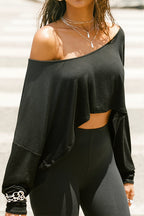 Asym Neck Loose Cropped Blouse image 7