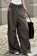 Y2K Retro Cuffed Button Cargo Pant image 1