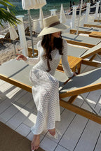 Crochet Hollow Long Sleeve Cover Up image 2