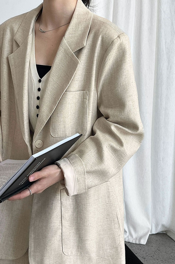 Linen Relaxed Fit Blazer image 7