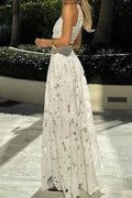 Lace Hollow Out Loose Beach Two Piece Boho Dress image 1