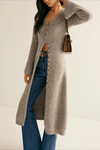 French Retro Elegant Long-Sleeve Mid-Length Knit Cardigan image 4