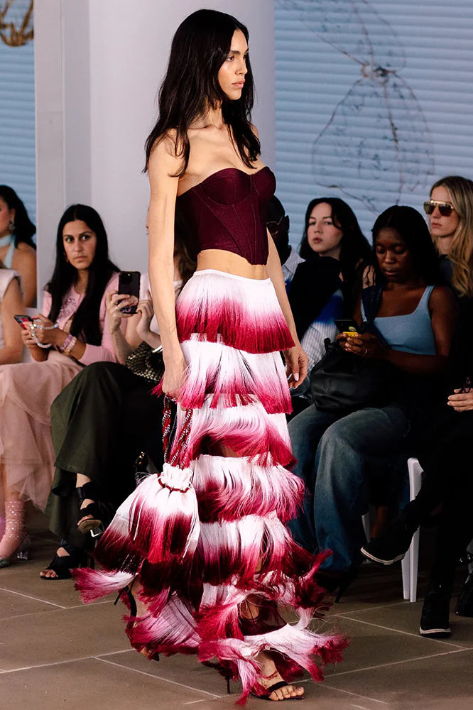 Elegant Fringed Waist Elastic Casual Maxi Dress image 2