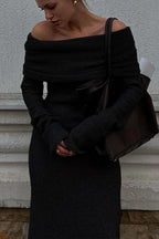 Off Shoulder Knit Sweater Dress image 9