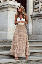 High Waist Mesh Tiered Skirt image 4