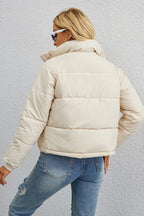 Short Stand Collar Relaxed Puffer Jacket image 4