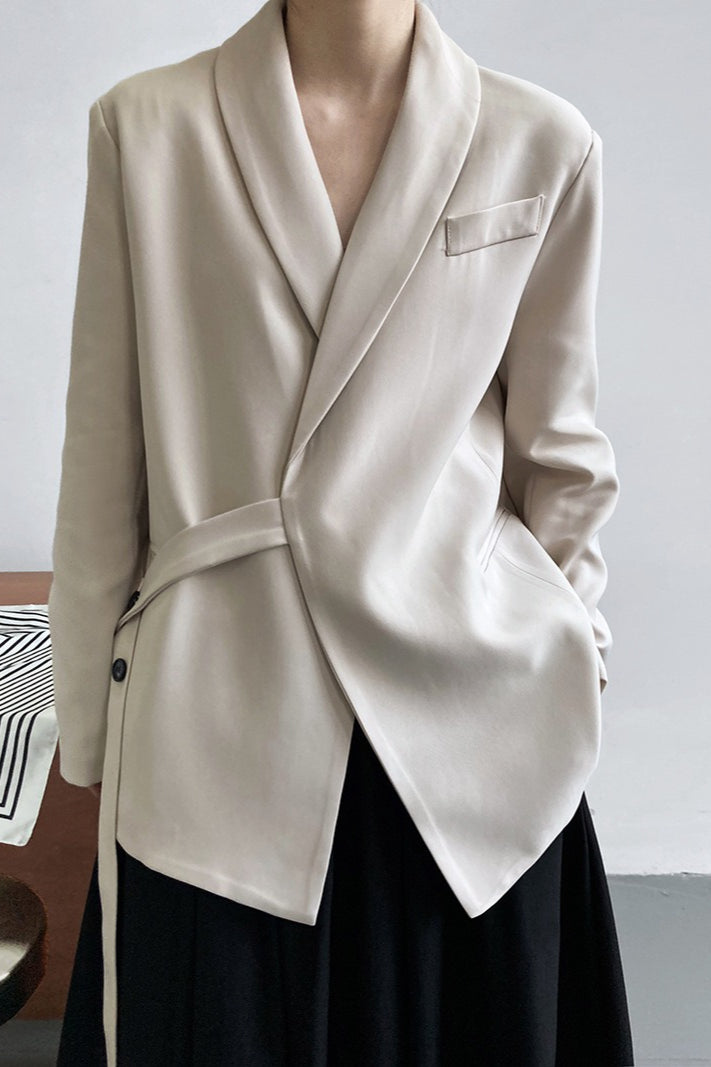 Fashionable Draped Apple Collar Blazer image 7