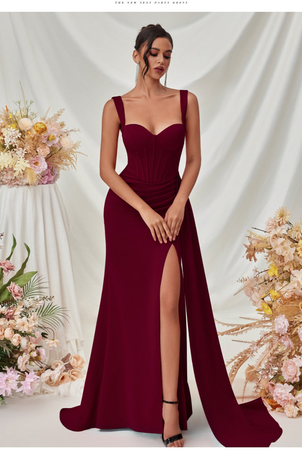 Sexy Bodycon Slit Maxi Party Dress image 9
