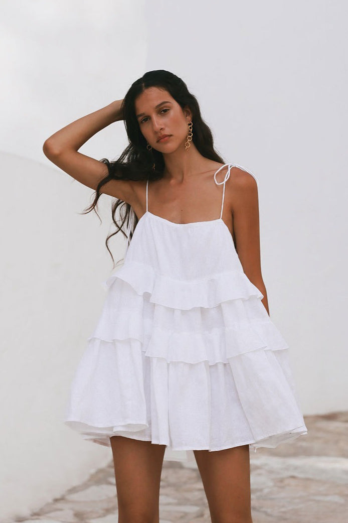 Ruffled Layer Backless Sleeveless Mini Dress image 5