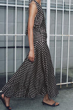 Polka Dot Halter Neck Maxi Dress image 2