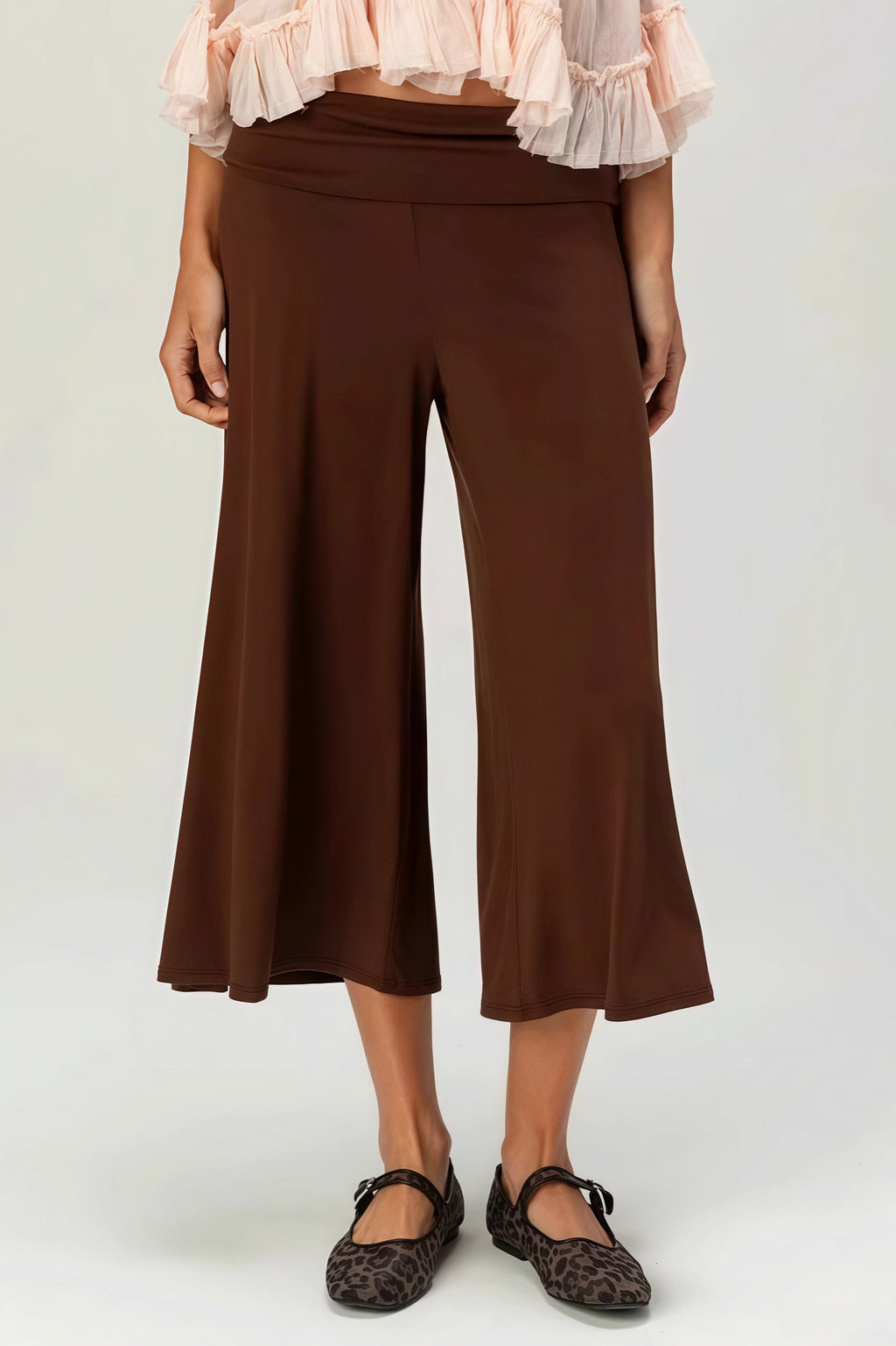 Solid Color High Waist Casual Pants image 5