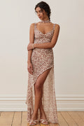 Sexy Sheer Irregular Floral Maxi Dress image 1